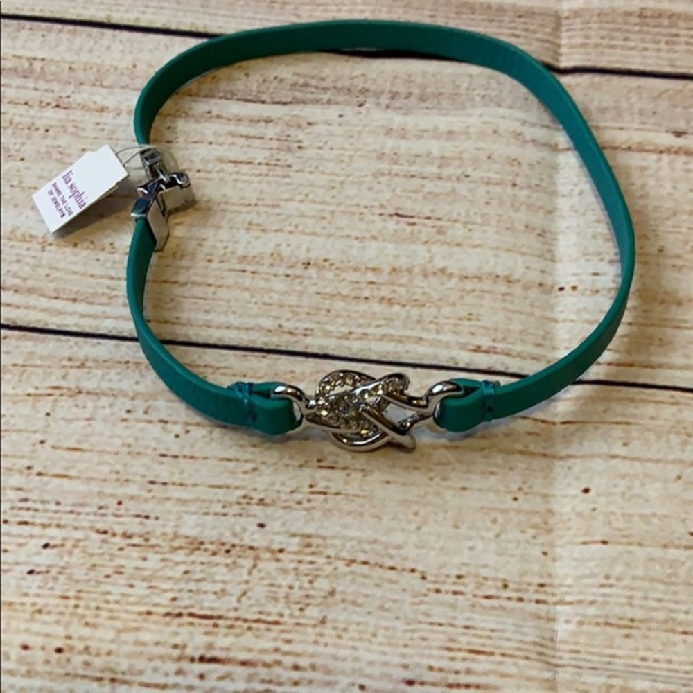Lia Sophia Wrap Bracelet Teal silver heart NWT